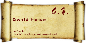 Osvald Herman névjegykártya